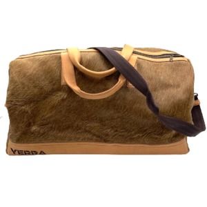 YERRA WEEKENDER calf leather bag NEW beige 21"wide